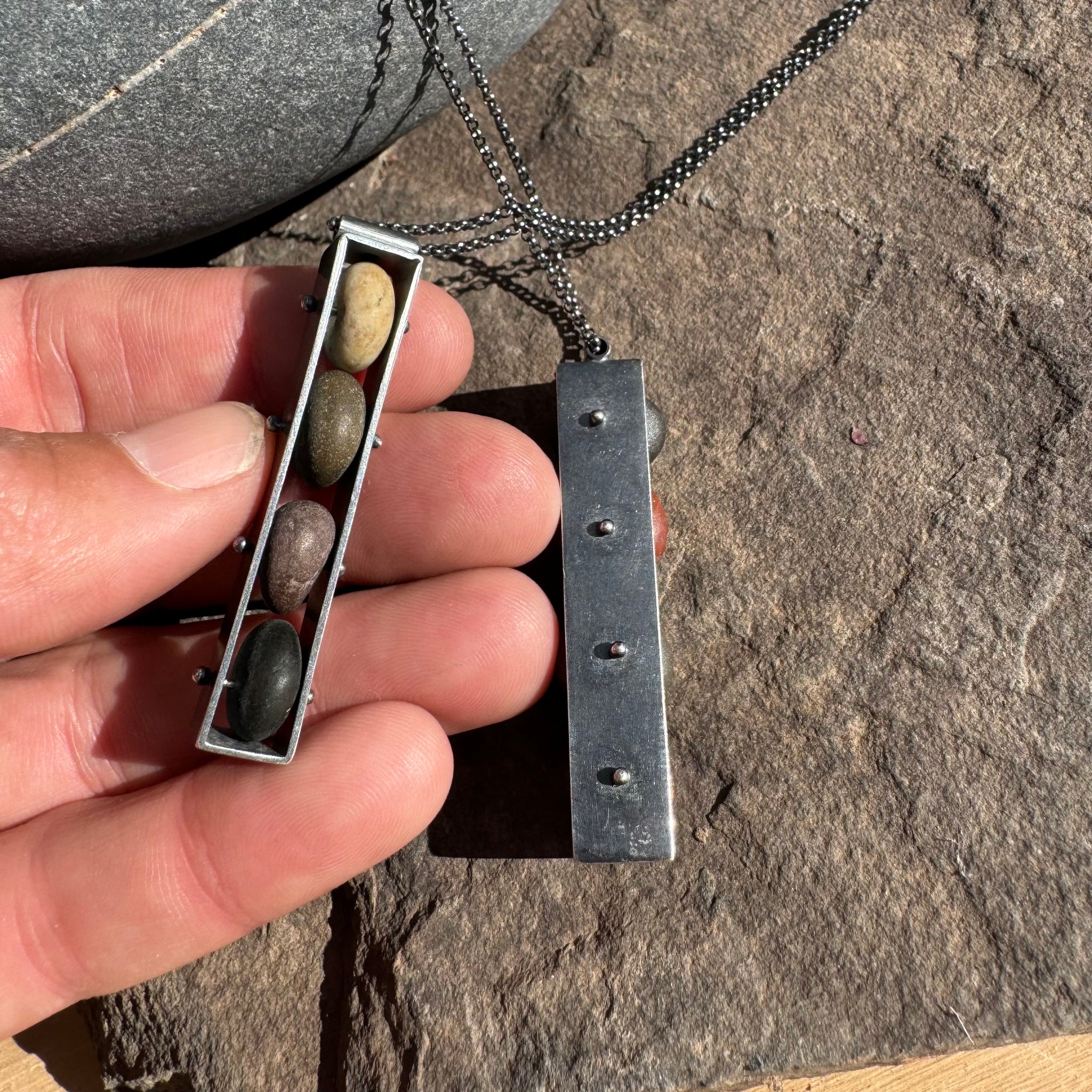 Vertical Box Necklace By Lakestone Jewelry