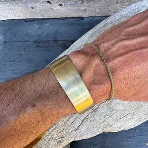 Wide Elegant Angle Brass Cuff by Mathias Chaize