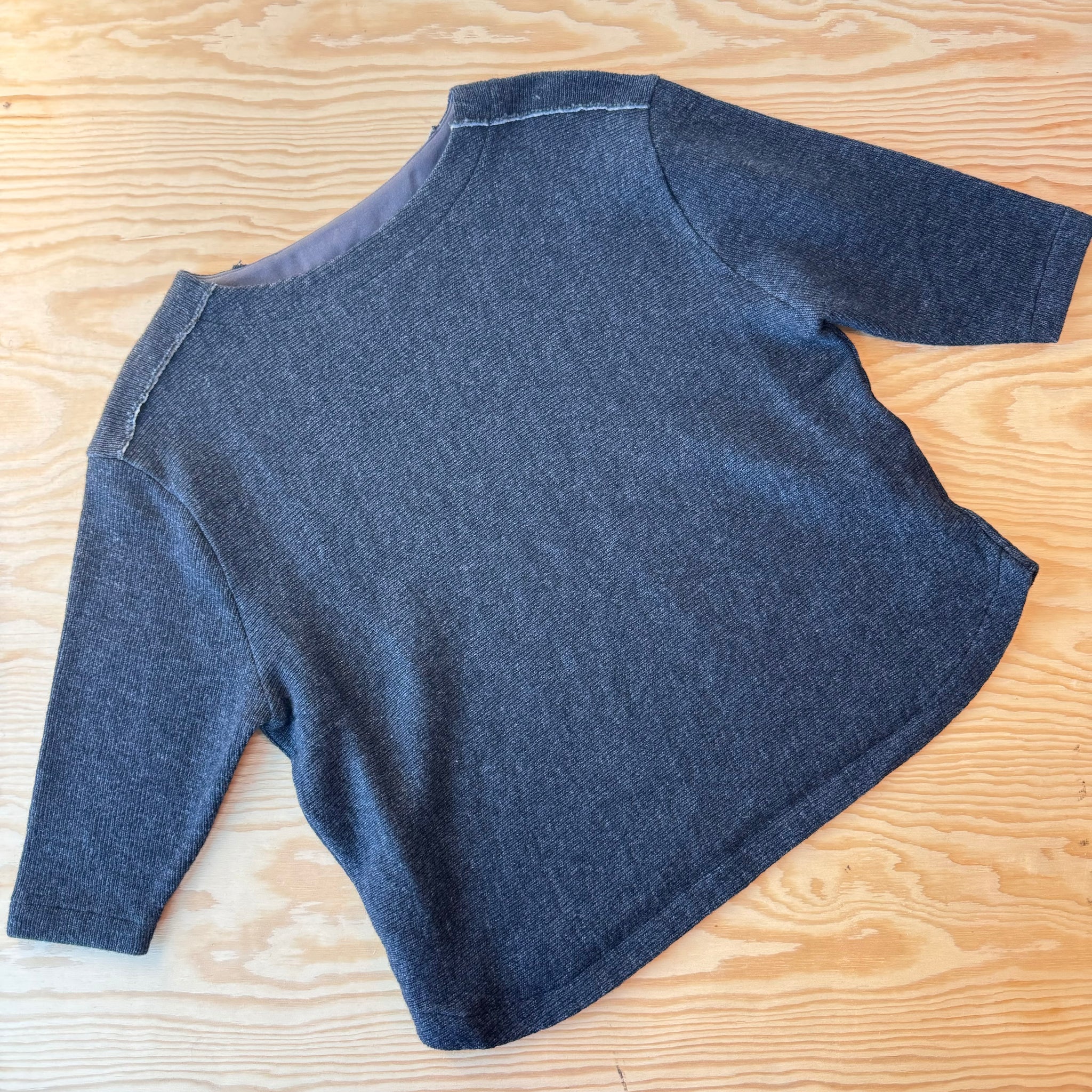 Wool Double Face Boat Neck Sweater