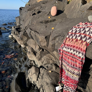 Ziggy Jacquard Scarf in Bordeaux by Letol