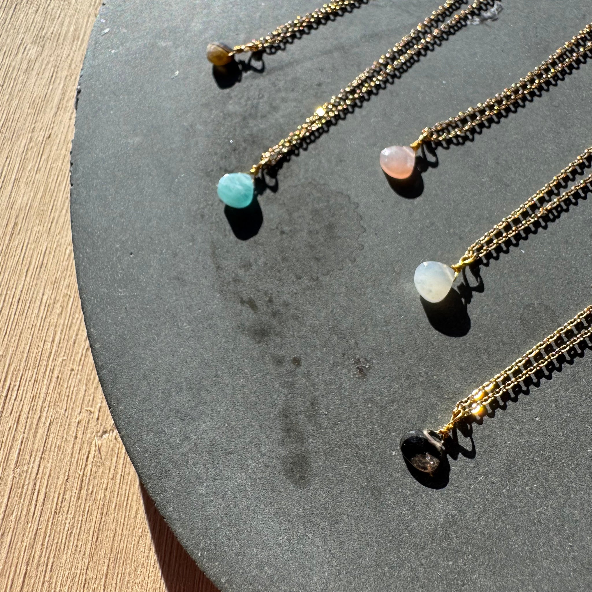 Delicate Teardrop Stone Necklace by RDB 2