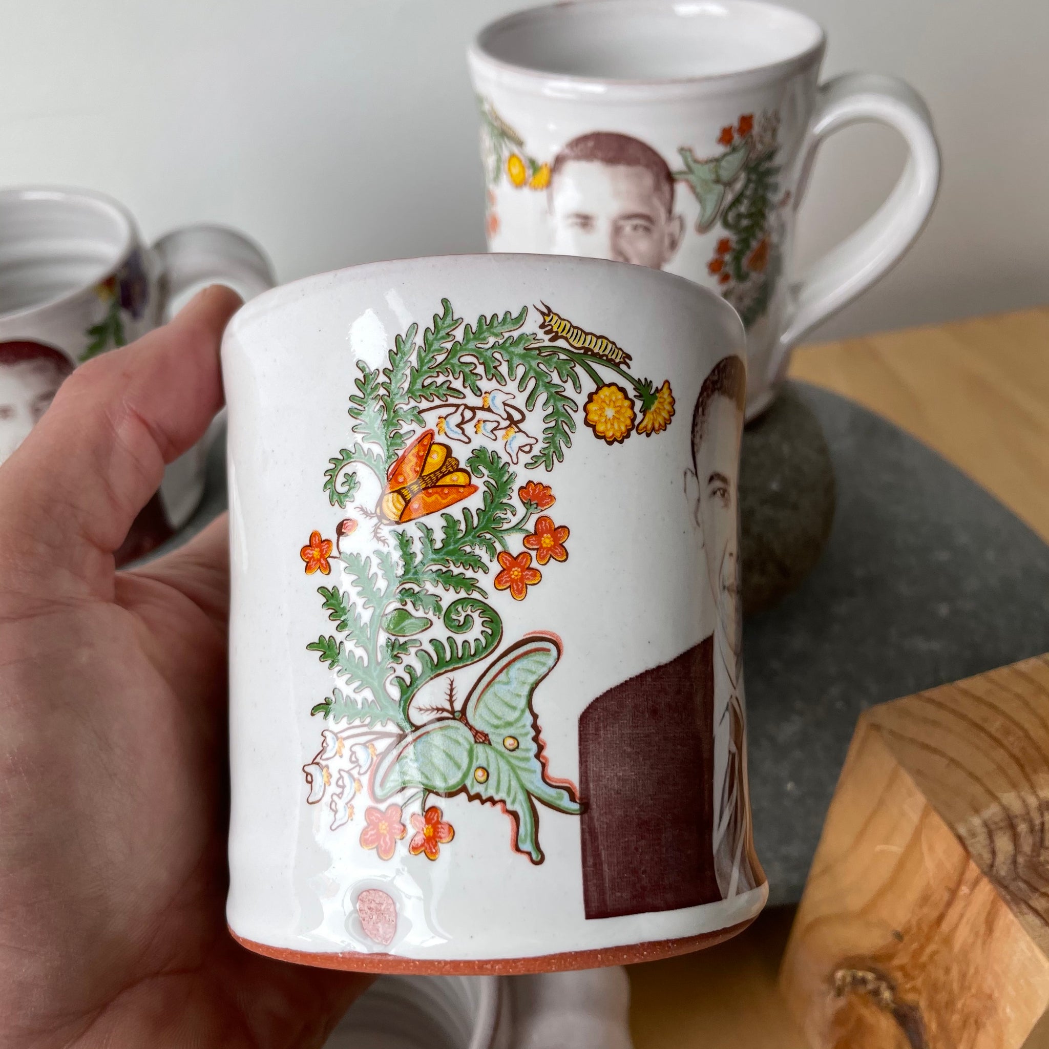 Barack Obama Decorated Ceramic Mug by Justin Rothshank