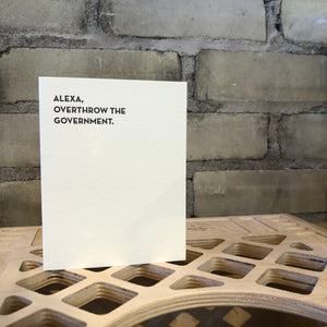 Alexa Letterpress Greeting Card by Sapling Press - Upstate MN 