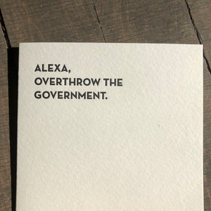 Alexa Letterpress Greeting Card by Sapling Press - Upstate MN 