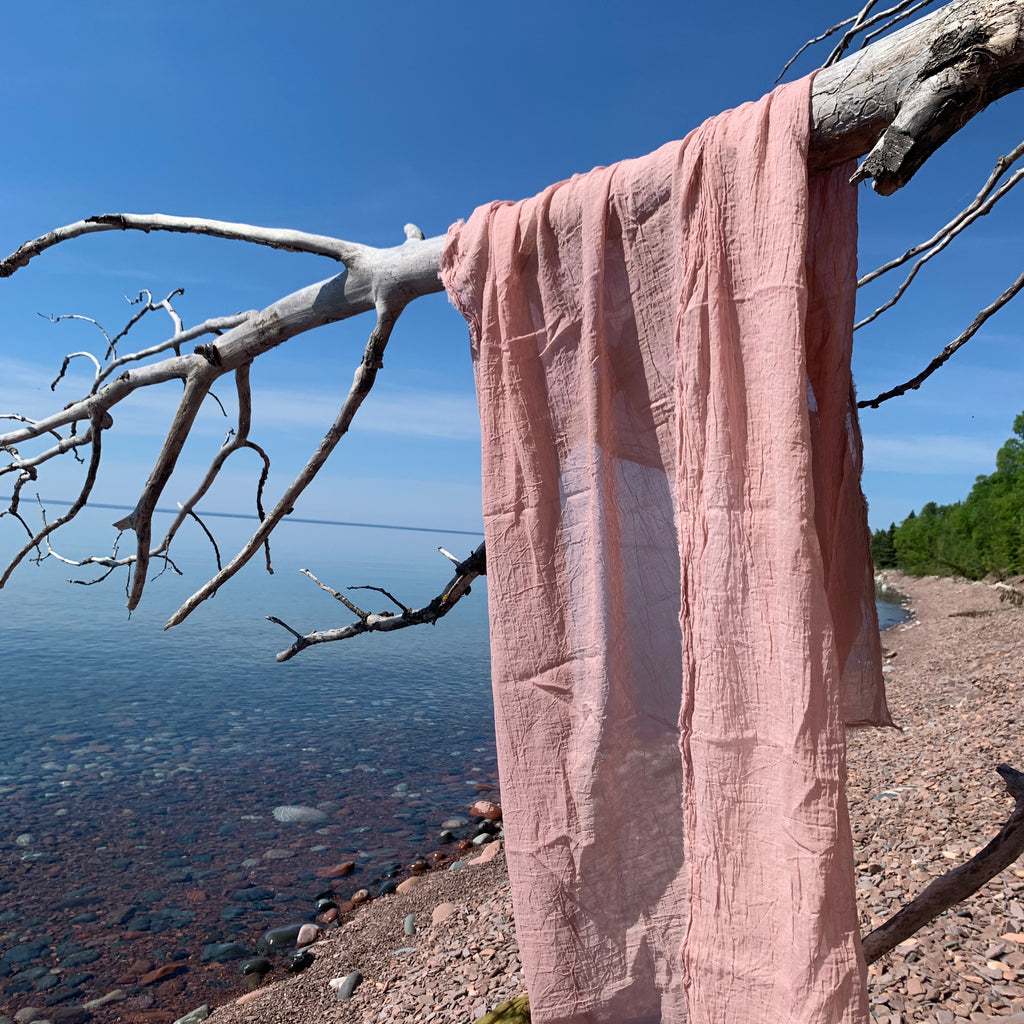 Organic Cotton Scarf in Pink Clay by Scarfshop