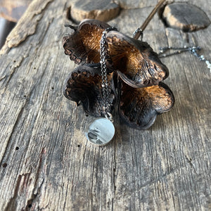 Rock Cairn Photo Bezel Necklace on Oxidized Sterling by Everyday Artifact